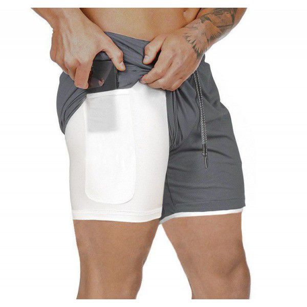 Men's wear men's fitness quick-drying pants men's sports shorts fitness running sports double pants