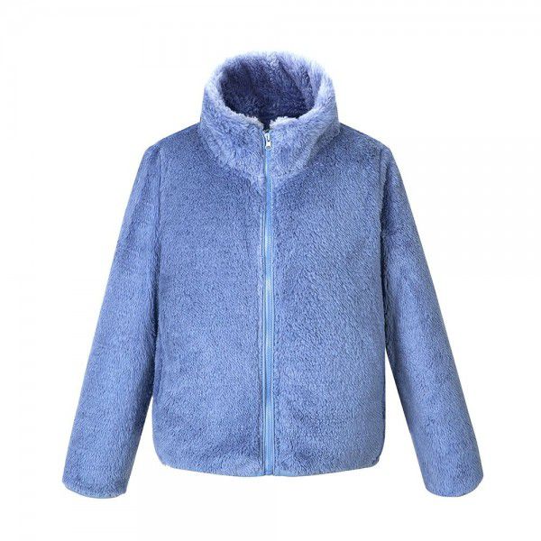 Boys and girls' autumn and winter new thickened warm children's fleece coat, medium and large children's coat, coral velvet student cotton coat