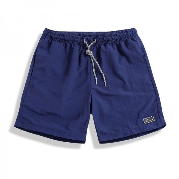 Summer candy color shorts capris men's beach pants elastic waist drawstring loose cross-border straight shorts
