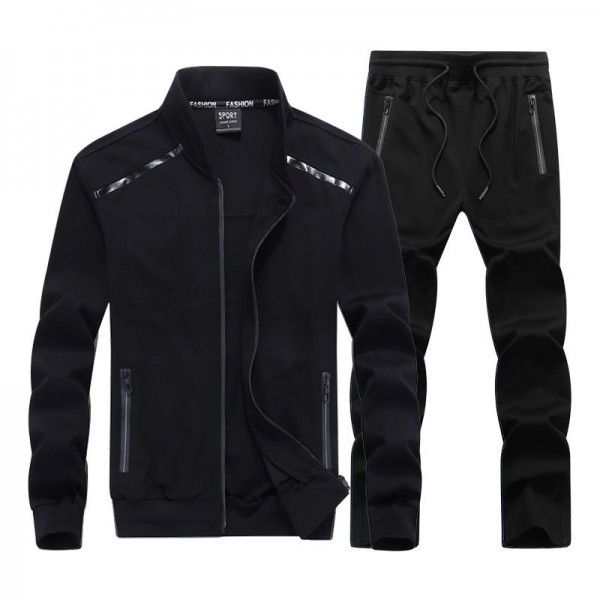 Men's spring sports suit, fattened and enlarged sportswear, men's fashion casual suit, elastic L-9XL