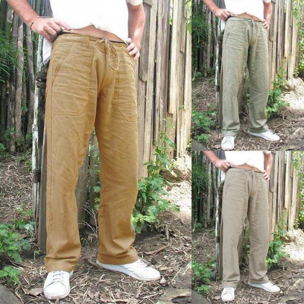 Popular men's plain straight sports pants jogger drawcord loose casual pants K101