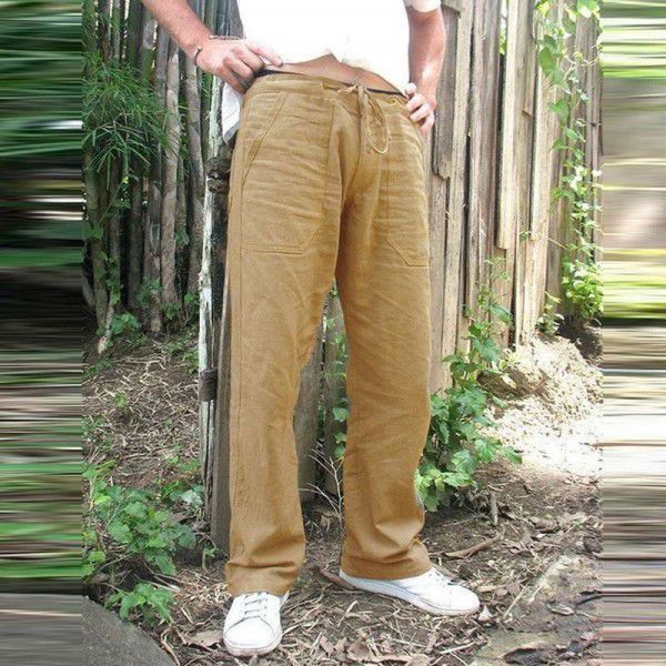 Popular men's plain straight sports pants jogger drawcord loose casual pants K101
