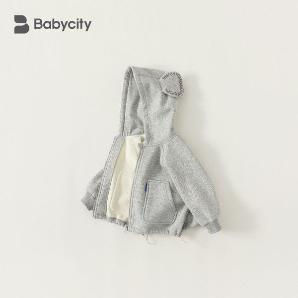 Winter Korean version of boys and girls' hooded plush jacket for children's coat for children