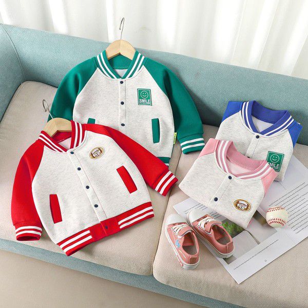 Children's baseball suit autumn treasure coat casual men's and women's middle and large children's western-style children's cardigan coat
