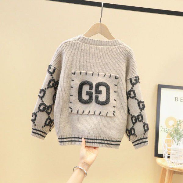 Boys' Spring, Autumn and Winter New Children's Boys' Fashionable Spring and Autumn Fashion Children's Fashion Knitted Cardigan Sweater Coat Fashion