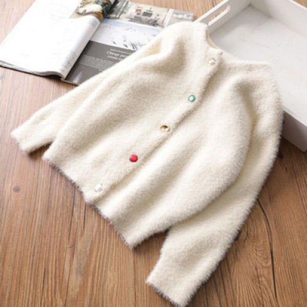 Girls autumn and winter new mink sweater sweater coat trend