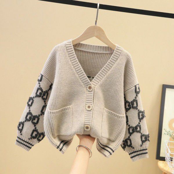 Boys' Spring, Autumn and Winter New Children's Boys' Fashionable Spring and Autumn Fashion Children's Fashion Knitted Cardigan Sweater Coat Fashion