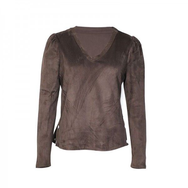 Autumn and winter new loose bottom top long-sleeved T-shirt female