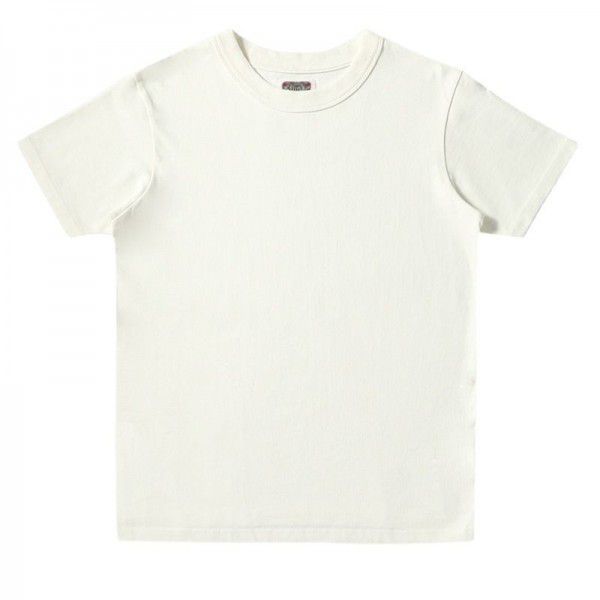 Heavy-weight t-shirt men's short-sleeved cotton white round-neck American vintage bottom shirt