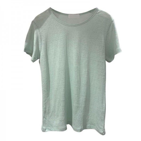 Korea East Gate Summer New Pure Color Slub Cotton Loose Versatile Casual Basecoat Short Sleeve T-shirt Women