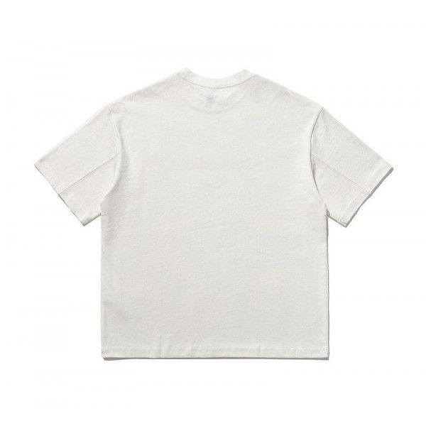 Summer men's short-sleeved Japanese street letter printing heavy weight wide T-shirt